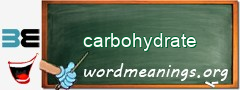 WordMeaning blackboard for carbohydrate